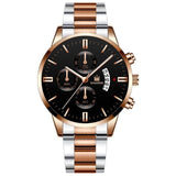 Men Luxury Business Quartz Military Watch Golden Stainless Steel Band Mens Watches Date Calendar Male Clock Relogio Dropshipping