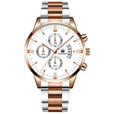 Men Luxury Business Quartz Military Watch Golden Stainless Steel Band Mens Watches Date Calendar Male Clock Relogio Dropshipping