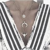 Gold color Choker Necklace for women layered shell star moon Pendant Chain Necklaces & Pendants Bohemian chokers Fashion Jewelry
