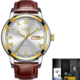LIGE Couple Watch Gold Blue Watch Women Quartz Watches Ladies Top Brand Luxury Female WristWatch Girl Clock Relogio Feminino