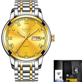 LIGE Couple Watch Gold Blue Watch Women Quartz Watches Ladies Top Brand Luxury Female WristWatch Girl Clock Relogio Feminino