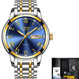 LIGE Couple Watch Gold Blue Watch Women Quartz Watches Ladies Top Brand Luxury Female WristWatch Girl Clock Relogio Feminino