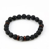Trend men's bracelet volcanic stone wooden beads retro bracelet national personality street art bracelets jewelry gift