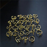 English Letters Ring for Women Rings Classic Engagement Ring Stainless Steel Rings Wedding Band Gold Color Jewelry J93006