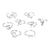 English Letters Ring for Women Rings Classic Engagement Ring Stainless Steel Rings Wedding Band Gold Color Jewelry J93006