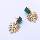 Creative palm leaf earrings temperament European and American fashion hipster vacation earrings earrings