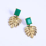 Creative palm leaf earrings temperament European and American fashion hipster vacation earrings earrings