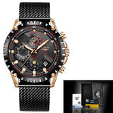 LIGE Watch Men Top Brand Luxury Mens Watches Sporty Stainless Steel Waterproof Chronograph Quartz Wristwatch Relogio Masculino