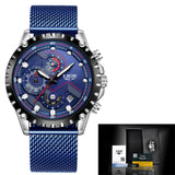 LIGE Watch Men Top Brand Luxury Mens Watches Sporty Stainless Steel Waterproof Chronograph Quartz Wristwatch Relogio Masculino