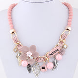Meyfflin Flower Statement Necklaces 2019 Vintage Resin Beads Candy Color Choker Necklaces Fashion Jewelry for Women Collier