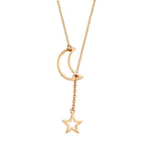 Copper  New Jewelry Sexy Star Moon Pendant Beautiful Hot Selling Nice  Simple Wild Necklace Female Accessories  Women
