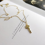 925 Sterling Silver 18K Gold Chain Key Pendant Necklace Charm Jewelry Women Wedding Gift Girlfriend Key To My Heart Necklaces