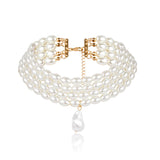 New Fashion Necklace Women Classic Casual Shining White Color Round Shape Imitation Pearl Multi-Layer Necklace Jewelry Female
