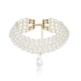 New Fashion Necklace Women Classic Casual Shining White Color Round Shape Imitation Pearl Multi-Layer Necklace Jewelry Female