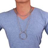 chic Double layer hiphop Lock necklace punk padlock pendant necklace women fashion gothic flame chokers jewelry