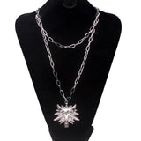chic Double layer hiphop Lock necklace punk padlock pendant necklace women fashion gothic flame chokers jewelry
