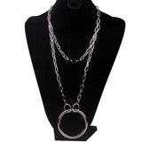 chic Double layer hiphop Lock necklace punk padlock pendant necklace women fashion gothic flame chokers jewelry