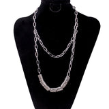 chic Double layer hiphop Lock necklace punk padlock pendant necklace women fashion gothic flame chokers jewelry