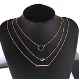 2019 Fashionable Simple Multilayer Necklace European Silver Chain Lady's Charming Gift Jewelr