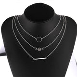 2019 Fashionable Simple Multilayer Necklace European Silver Chain Lady's Charming Gift Jewelr