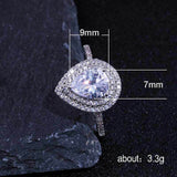 YOBEST Fashion Crystal Heart Shaped Wedding Rings For Women elegant Engagement rings Zircon silver color Glamour gift