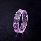 Hot Unique Clear Resin Ring Handmade Dried Flower Epoxy Rings Men Colorful Pattern Transparent Round Rings Jewelry for Women