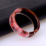 Hot Unique Clear Resin Ring Handmade Dried Flower Epoxy Rings Men Colorful Pattern Transparent Round Rings Jewelry for Women
