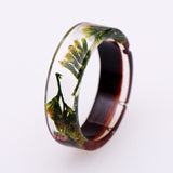 Hot Unique Clear Resin Ring Handmade Dried Flower Epoxy Rings Men Colorful Pattern Transparent Round Rings Jewelry for Women