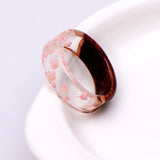 Hot Unique Clear Resin Ring Handmade Dried Flower Epoxy Rings Men Colorful Pattern Transparent Round Rings Jewelry for Women