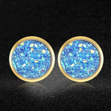 AAAAA Quality 100% Stainless Steel Shinning Resin Stud Earring for Women Wedding Party Ear Studs Jewelry
