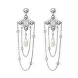 Fashion Long Crystal Earrings Female Temperament Personality Earrings Jewelry Ladies Multi-Layer Rhinestones Snowflake Earrings 2019 New Wave