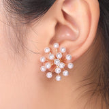 South Korea's hottest Earrings fashionable cute flower ear nails sweet earrings Metal style earrings suitable for women