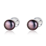 1Pair Sterling silver half round freshwater pearl stud 3-10mm All kinds of models  ear stud  SLE077-HZ