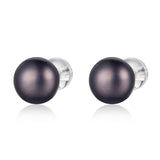 1Pair Sterling silver half round freshwater pearl stud 3-10mm All kinds of models  ear stud  SLE077-HZ