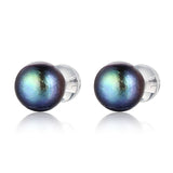 1Pair Sterling silver half round freshwater pearl stud 3-10mm All kinds of models  ear stud  SLE077-HZ