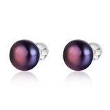 1Pair Sterling silver half round freshwater pearl stud 3-10mm All kinds of models  ear stud  SLE077-HZ