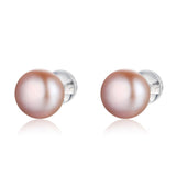 1Pair Sterling silver half round freshwater pearl stud 3-10mm All kinds of models  ear stud  SLE077-HZ