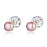1Pair Sterling silver half round freshwater pearl stud 3-10mm All kinds of models  ear stud  SLE077-HZ