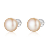 1Pair Sterling silver half round freshwater pearl stud 3-10mm All kinds of models  ear stud  SLE077-HZ