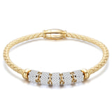 Modyle Adjustable Open Stainless Steel Bracelet Bangles 3 Color Cuff Bracelet For Women Jewelry Gift For women