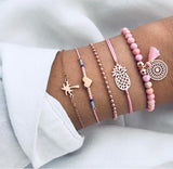30 Styles Mix Turtle Heart Pearl Wave LOVE Crystal Marble Charm Bracelets for Women Boho Tassel Bracelet Jewelry DropShipping