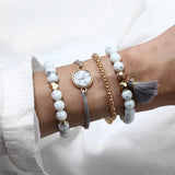 30 Styles Mix Turtle Heart Pearl Wave LOVE Crystal Marble Charm Bracelets for Women Boho Tassel Bracelet Jewelry DropShipping