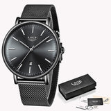 LIGE Women Watches Top Brand Luxury Ladies Mesh Belt Ultra-thin Watch Stainless Steel Waterproof Clock Quartz Watch Reloj Mujer