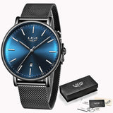 LIGE Women Watches Top Brand Luxury Ladies Mesh Belt Ultra-thin Watch Stainless Steel Waterproof Clock Quartz Watch Reloj Mujer