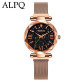 Luxury Women Watch Diamond Style Magnetic Starry Sky Female Quartz Noctilucent Button Clock Fashion Trend Simple Have Needles