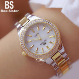 BS Bee Sister Women Watch Fashion High Quality Casual Waterproof Stainless Steel Wristwatch Lady Quartz Watch Gift for Wife 2019