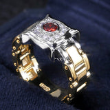 Huitan Creative Watch Shaped Ring With Joint Band Fashion Knockle Midi Rings Man Fashion Men Accessories Factory Wholesale