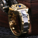 Huitan Creative Watch Shaped Ring With Joint Band Fashion Knockle Midi Rings Man Fashion Men Accessories Factory Wholesale