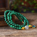 Natural Malachite Stone Beaded Cloisonne Bracelets Women 6 mm Charm Beaded Crystal Stone Brcelet DIY Accessories Gift  Droship