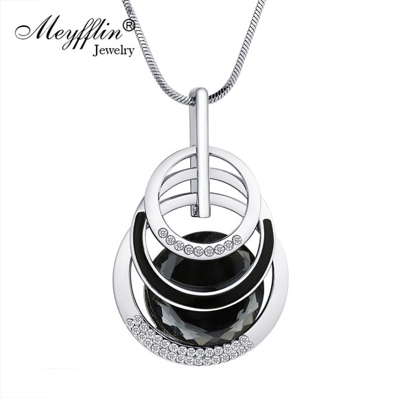 Meyfflin Collier Femme Long Necklaces & Pendants for Women Round Statement Necklace Maxi Colar Chain Fashion Jewelry 2019 Bijoux